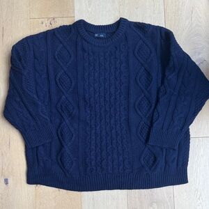 GAP Dark Blue Cable Knit Sweater